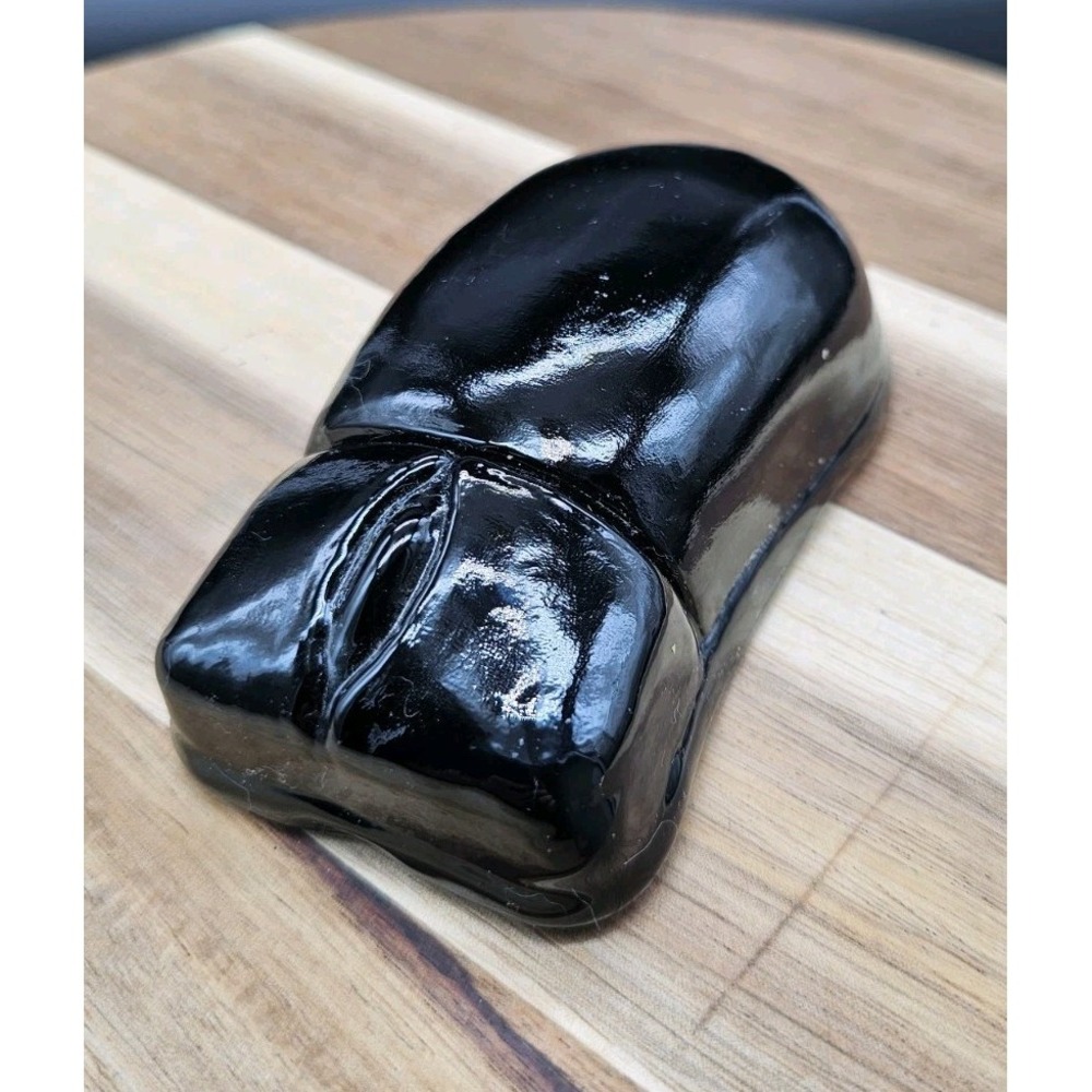 Pilgrim Glass Black Glass Computer Mouse Shaped Paperweight